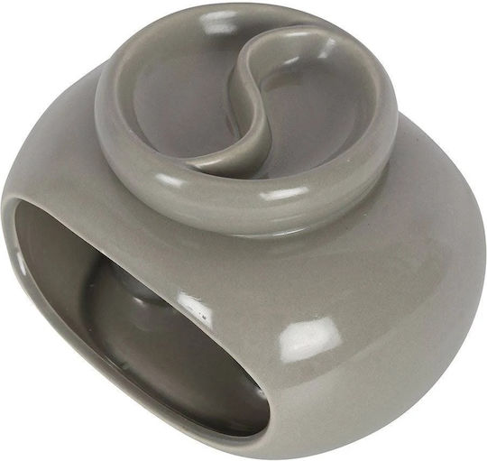 Διπλός Αρωματιστής Αιθέρια Έλαια & Wax Melt Οβάλ Γκρι 16cm