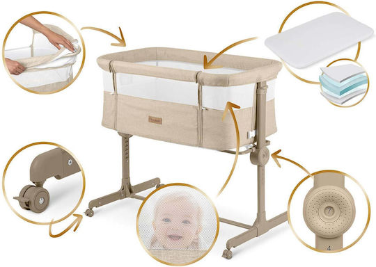 Nukido Cradle Playpen with Mattress and Wheels Beige
