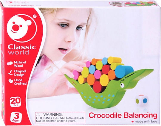 Classic World Παιχνίδι Στοίβαξης Crocodile Balancing από Ξύλο για 36+ Μηνών