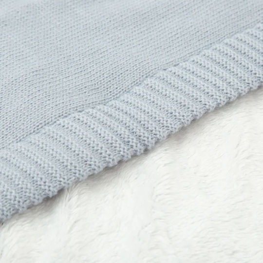 Bimbidreams Baby Blanket Coralina Knitted Blue Blue 80x100cm