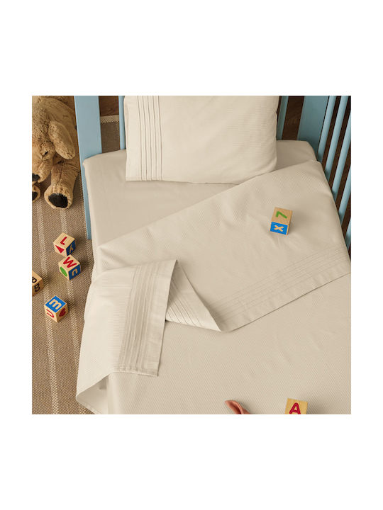 Kentia Whisper 12 Baby Sheets Set Crib Cotton Beige 120x170cm 3pcs