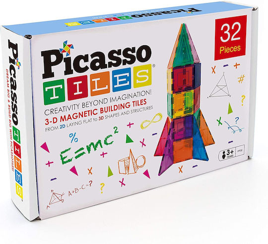 PicassoTiles Magnetic Construction Toy Rocket Booster Set For Children 3+ Years