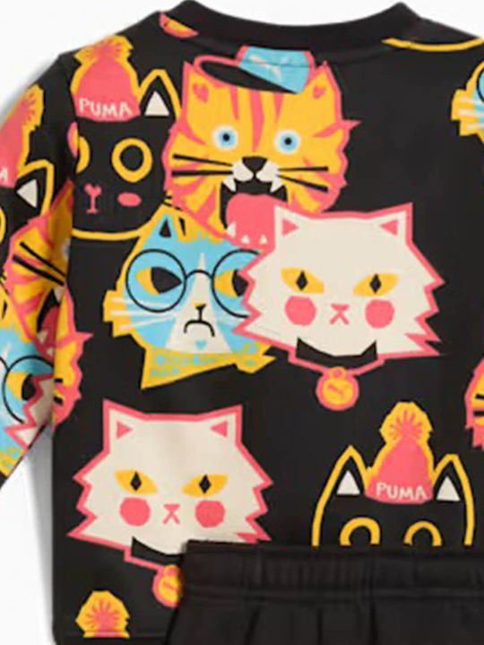Kids Sweatpants Set Black Minicats