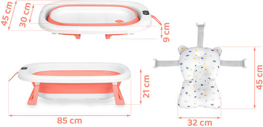 Ricokids Foldable Baby Bath with Thermometer White