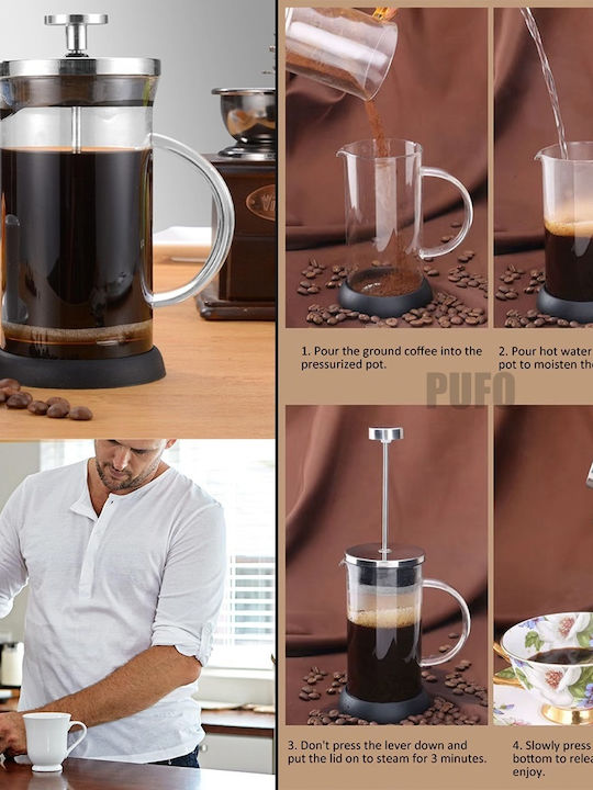 Teekanne mit Filter Glas Braun 600ml