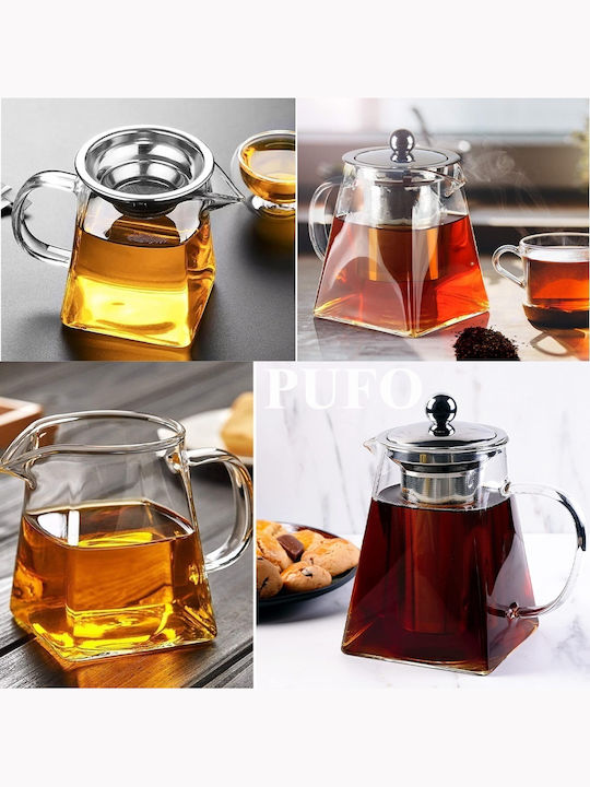 Teapot with Filter Glass Transparent 700ml