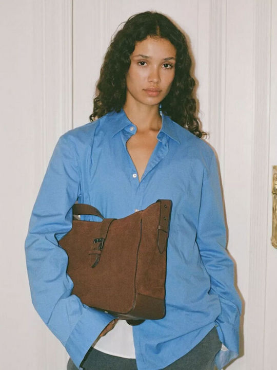 Leder Damentasche Schultertasche Braun
