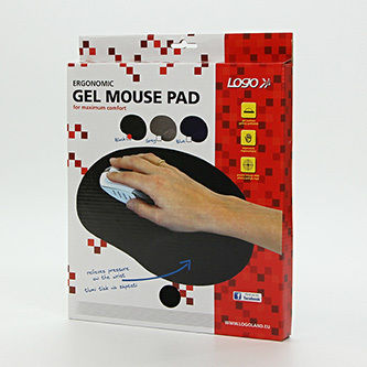 Ergonomic Gel Mouse Pad Blue Logo