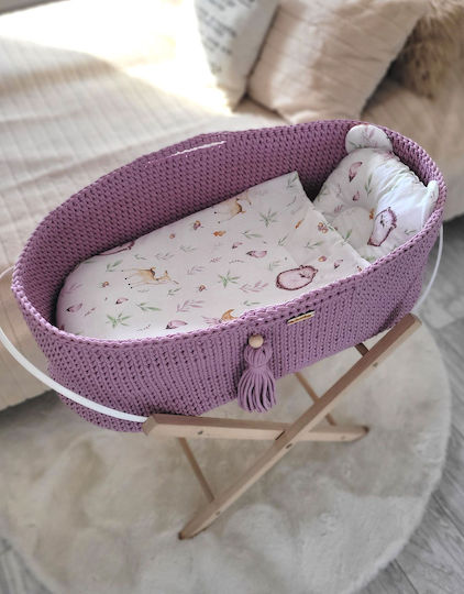 Boho Handmade Moses Basket Stand Lavender