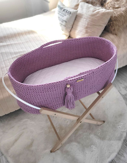 Boho Handmade Moses Basket Stand Lavender