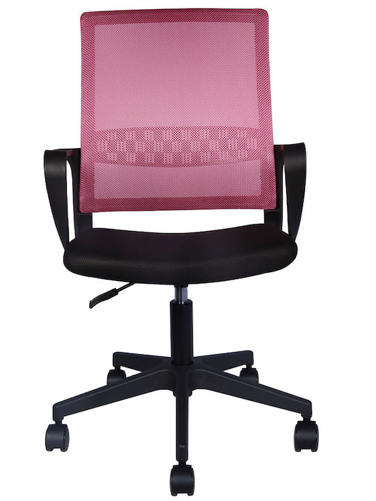 Bakaji Bürostuhl mit Arme Schwarz und Rosa