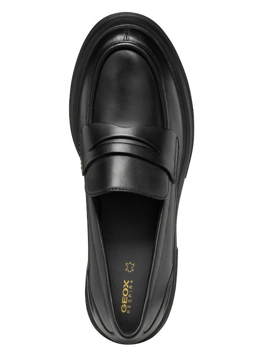 Leather Black Medium Heels Spherica