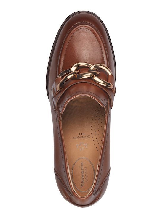Leather Tabac Brown Medium Heels