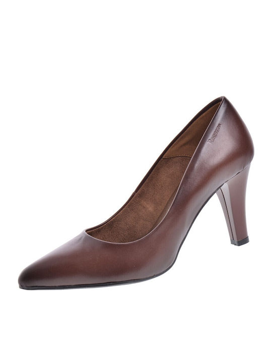 Anatomic Leather Pointed Toe Stiletto Tambac Brown High Heels