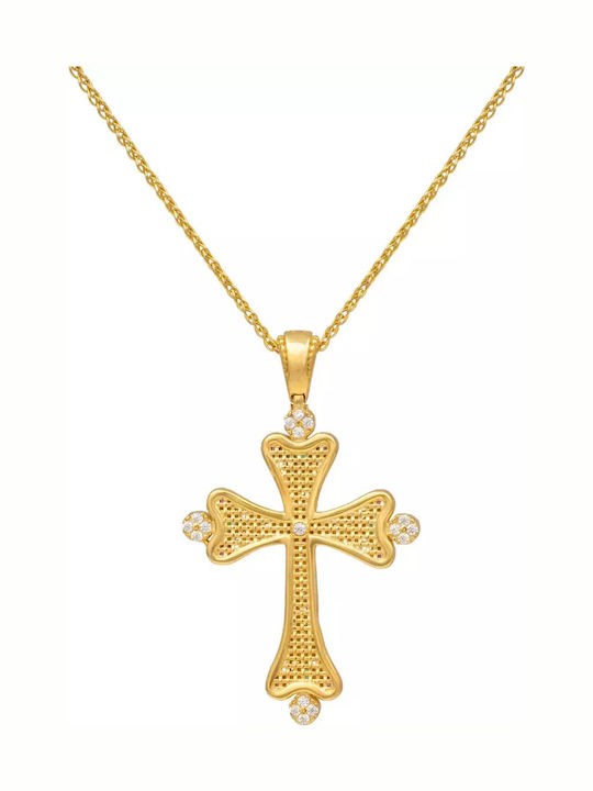 Gold Byzantine Cross with Chain