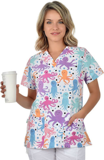 B-Well Bambina Women's Multicolour Medical Blouse Cotton and Polyester