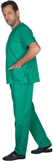 Alezi Unisex Green Pants & Blouse Set Cotton and Polyester