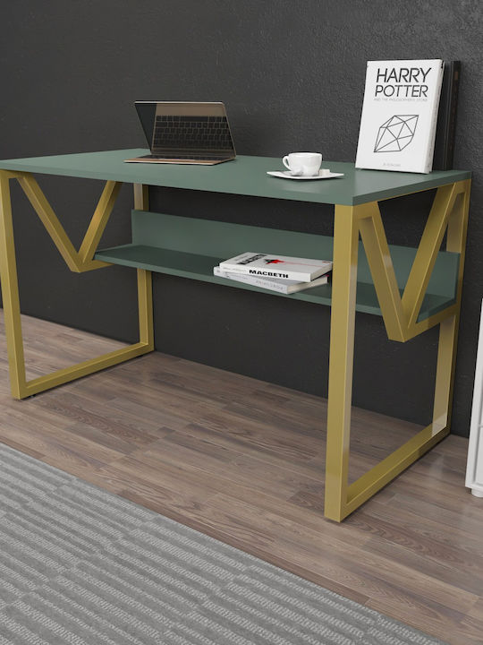 Desk Wooden Green-gold 120x60x72.8cm