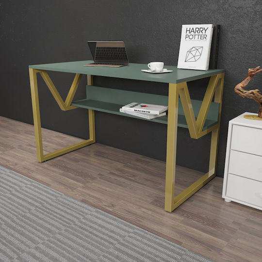 Γραφείο Lona Ξύλινο Green-gold 120x60x72.8εκ.
