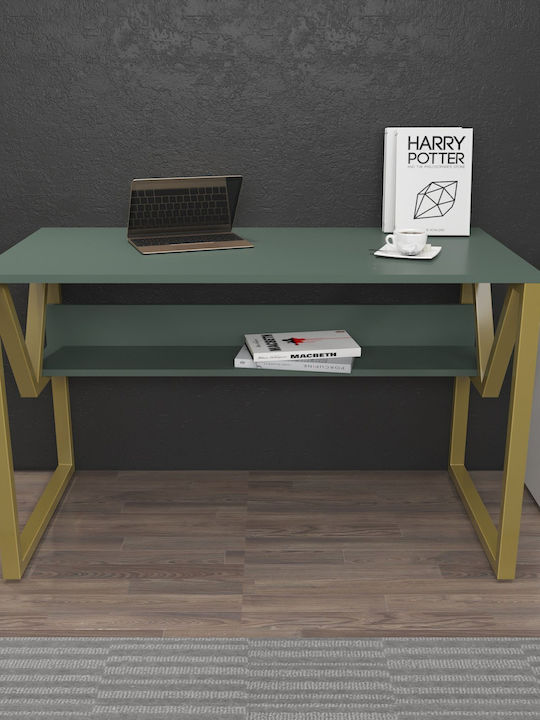Desk Wooden Green-gold 120x60x72.8cm