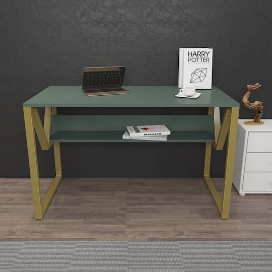 Γραφείο Lona Ξύλινο Green-gold 120x60x72.8εκ.