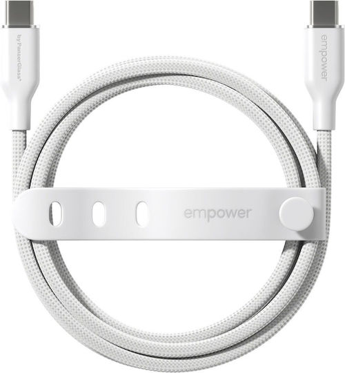 Empower by PanzerGlass USB 2.0 Cable USB-C Male - USB-C 60W PD White 2m