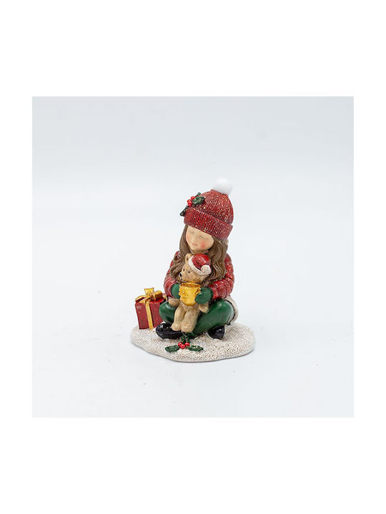 Eurolamp Decorative Polyresin Red Bear Girl 7.5x9cm