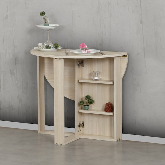 Middle Round Dining Room Table Wooden Oak 90x45x77cm