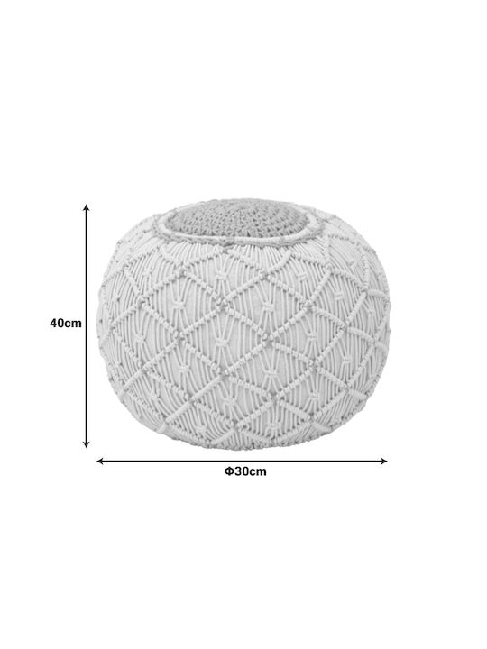 Bean Bag Stool Waterproof Boha Natural And White 40x40x30cm
