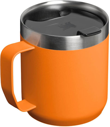 Stanley Classic Legendary Camp Mug Glass Thermos Stainless Steel Plastic BPA Free 350ml Goldenrod Coral With Handle