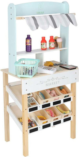 Wooden Grocery Store with Accessories 97x27x45