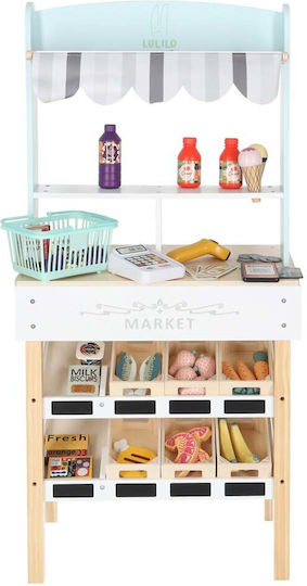 Wooden Grocery Store with Accessories 97x27x45