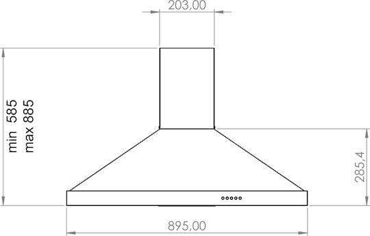Silifo SF6618 Каминен аспиратор 90см Inox