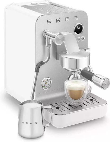 Smeg Automatic Espresso Machine 1700W Pressure 15bar for Cappuccino White EMC02WHMEU