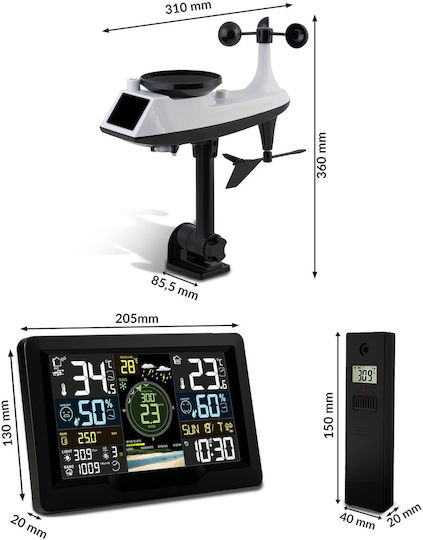 Berdsen BD-914 Drahtlos Wetterstation Digital Tischplatte Schwarz