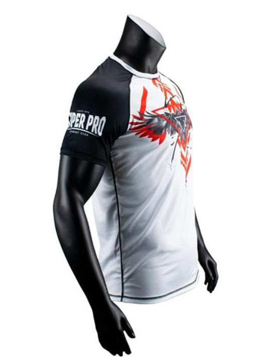 Superpro Ανδρική Κοντομάνικη Μπλούζα SP-TTS184-WH για Jiu-Jitsu Λευκή