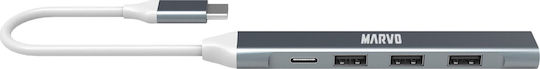 Marvo USB Хъб 5 Порта USB 3.0 с USB-A Връзка