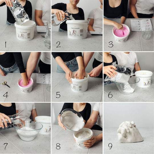 Creative Deco 3D Hand Casting Kit Plaster Hands Gift Couples Partners Wedding Anniversary Birthday Valentine's Gift Her Him