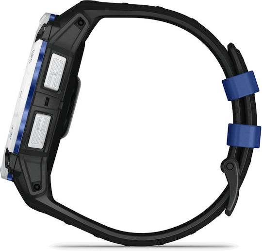 Garmin Instinct 3 Solar Aluminium 50mm Waterproof Smartwatch with Heart Rate Monitor (Whitestone with Black and Blue Limited Edition)