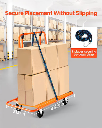 Vevor Transport Trolley for Weight Load up to 816kg Orange