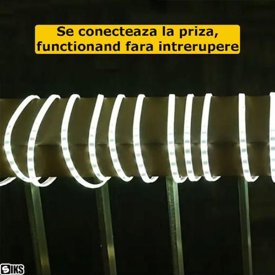 Țeavă luminată 48 Becuri 220V Alb rece 100m IP65