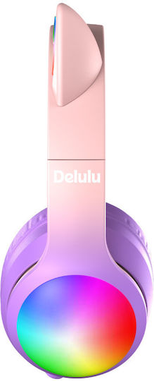 Kiddoboo Delulu Bluetooth Wireless Over Ear Headphones with 8 hours of Operation Pink
