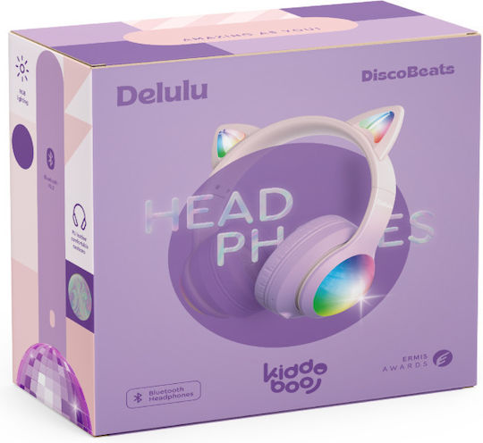Kiddoboo Delulu Bluetooth Wireless Over Ear Headphones with 8 hours of Operation Pink