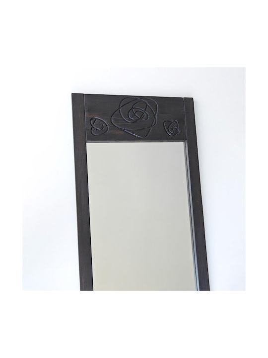 SteweHome Floor Mirror with Black Wooden Frame 155x55cm
