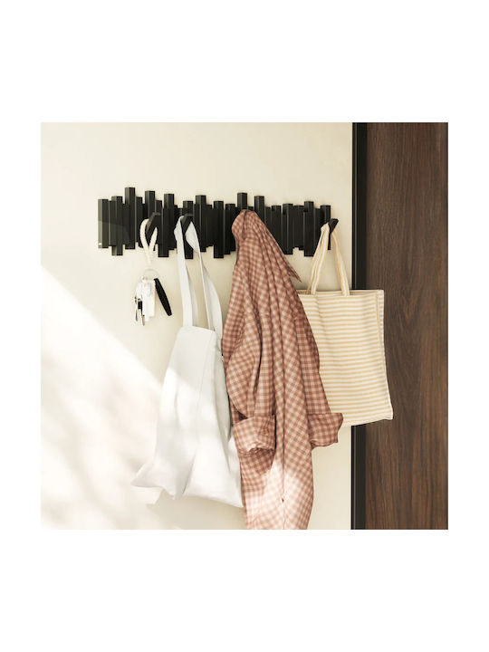 Umbra Wall Hanger Abs Plastic 8 Hooks Black 72x18x3cm