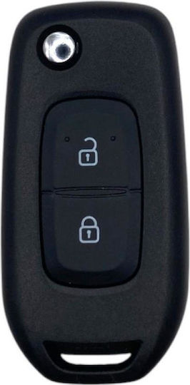 Foldable Car Key Shell with Blade with 2 Buttons for Renault