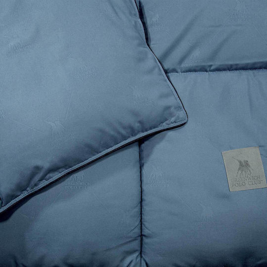Greenwich Polo Club Duvet Single with Microfiber Filling 160x240cm 4446 Dusty Blue 550 GSMGsm 10.5 togs Togs