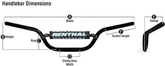 Renthal Rc High Fat Bar Τιμόνι Μοτοσυκλέτας 609-01-BK