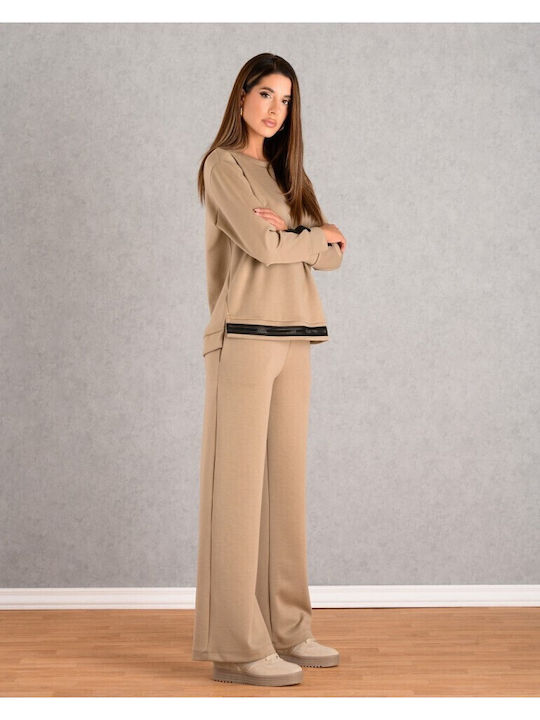 Women's Fabric Trousers with Elastic Regular Fit Cigar