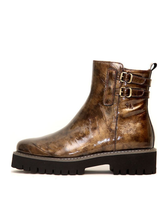 Leder Stiefeletten Damen Braun